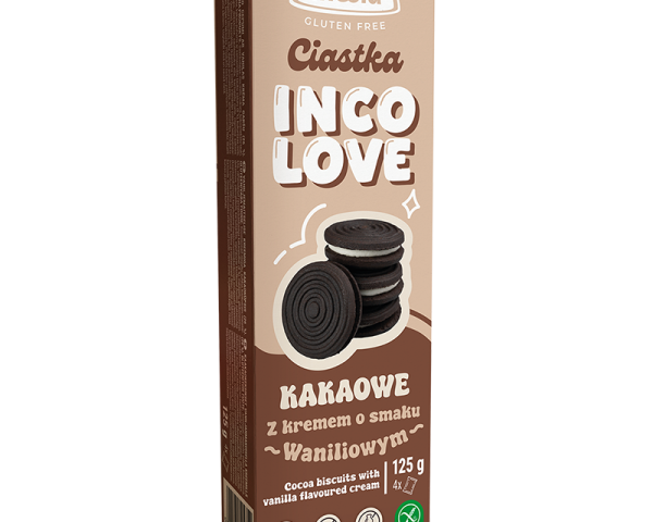 Incola kaakao-vaniljatäytekeksi 125g (G, L)