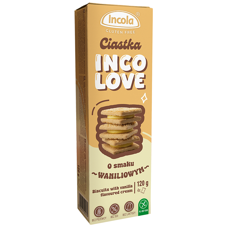 Incola vaniljatäytekeksi 120g (G, L)